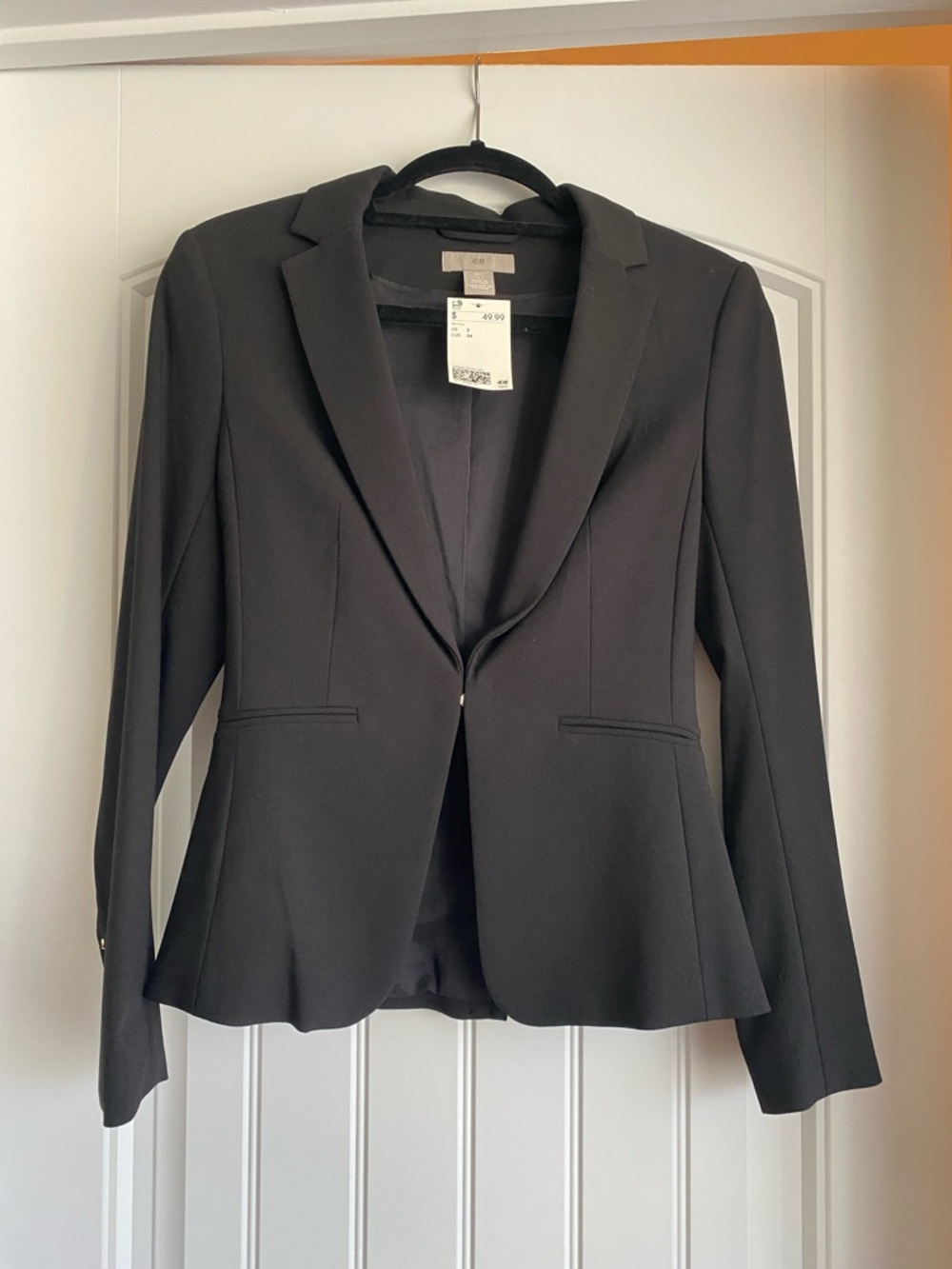 H&M Women's Black Single-Button Fitted Blazer
